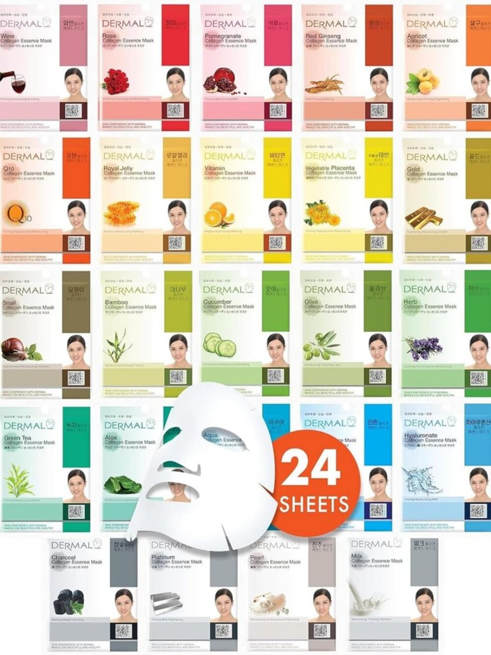 Korean Sheet Masks Combo Pack - Premium Quality Facial Masks for Daily Skincare